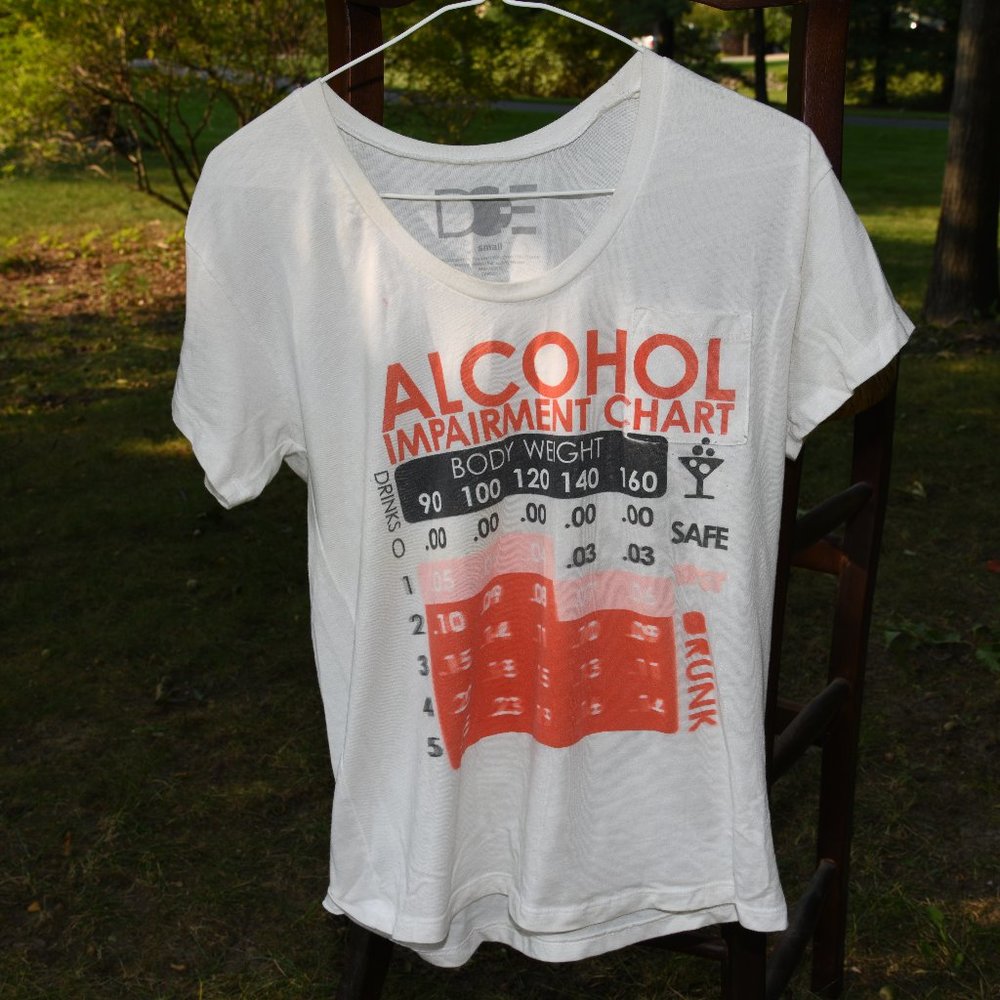 Alcohol Impairment Chart Shirt DOE Urban Outfitter